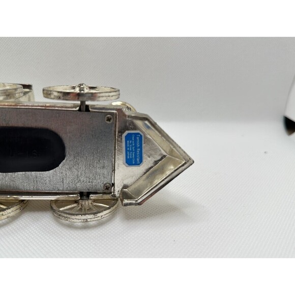 Train/locomotive Coin Bank - Silverplate - Moving Wheels Vintage made in Japan - Picture 5 of 5